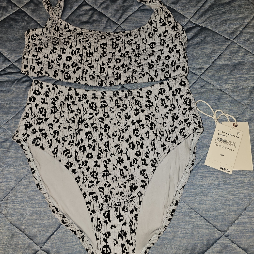 Good American Leopard Print Bikini Top And Bottom